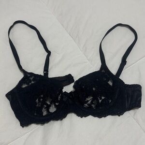 Victoria’s Secrets Unlined, underwired  Black Lace Bra - 34A